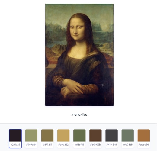 Extracted Colors from Mona Lisa Painting